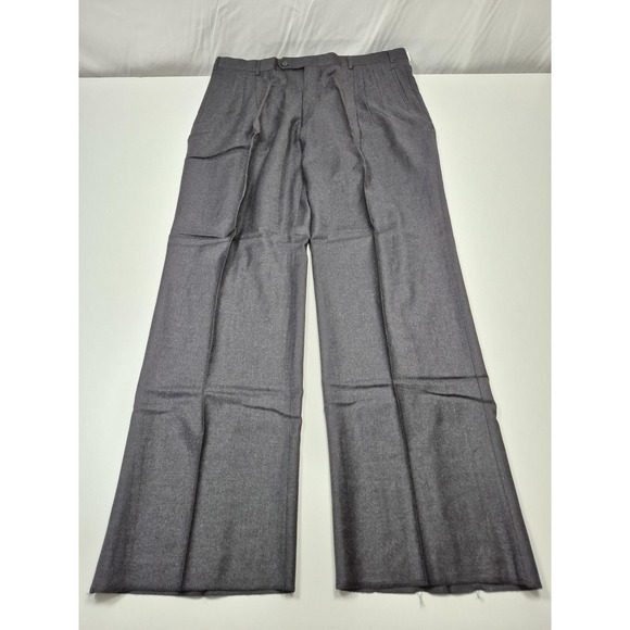VTG Fioravanti Dress Pants Mens 42x36 Gray Wool Pleated Super 100s Unhemmed NWT